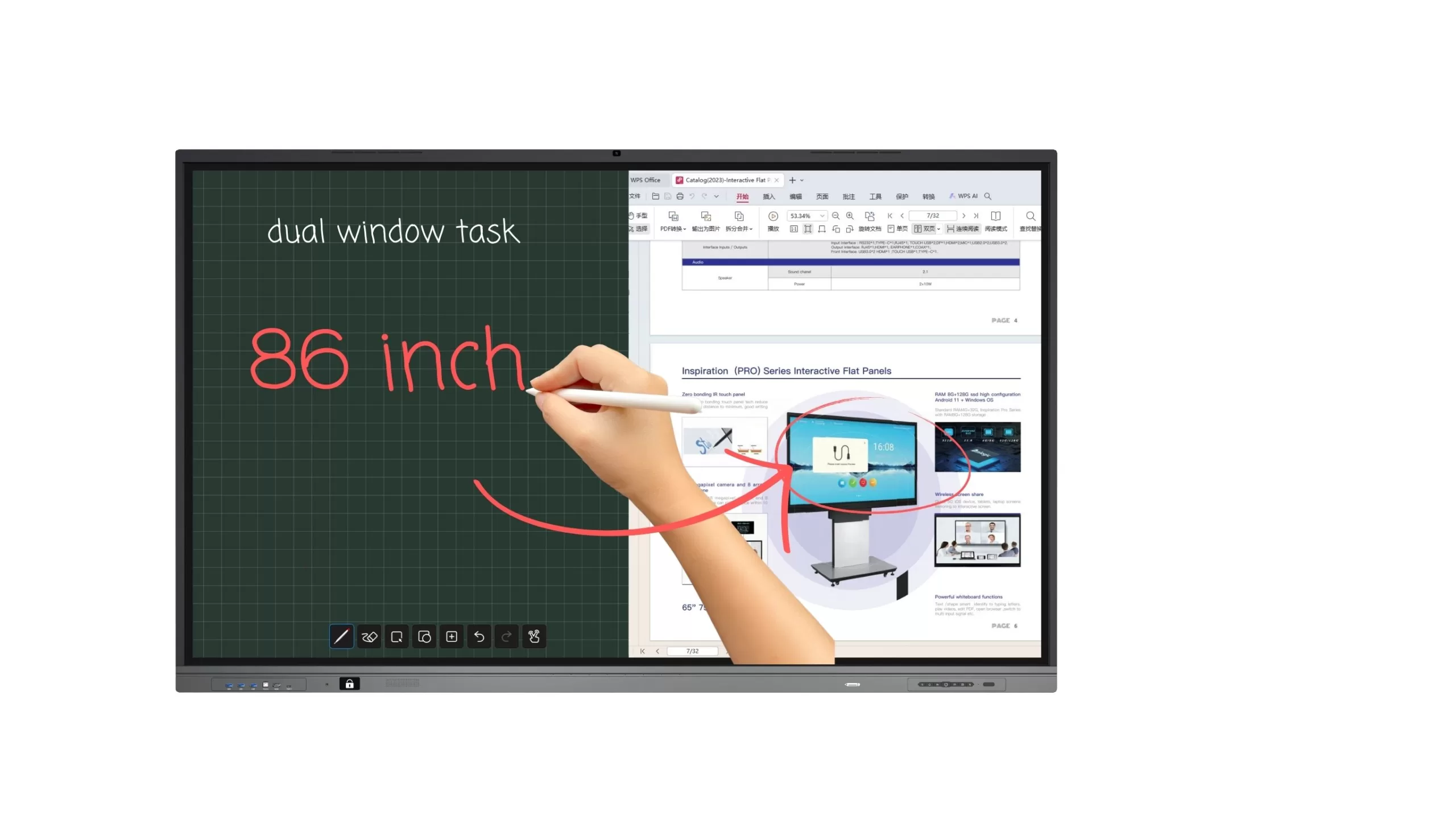 multi-task interactive flat panels