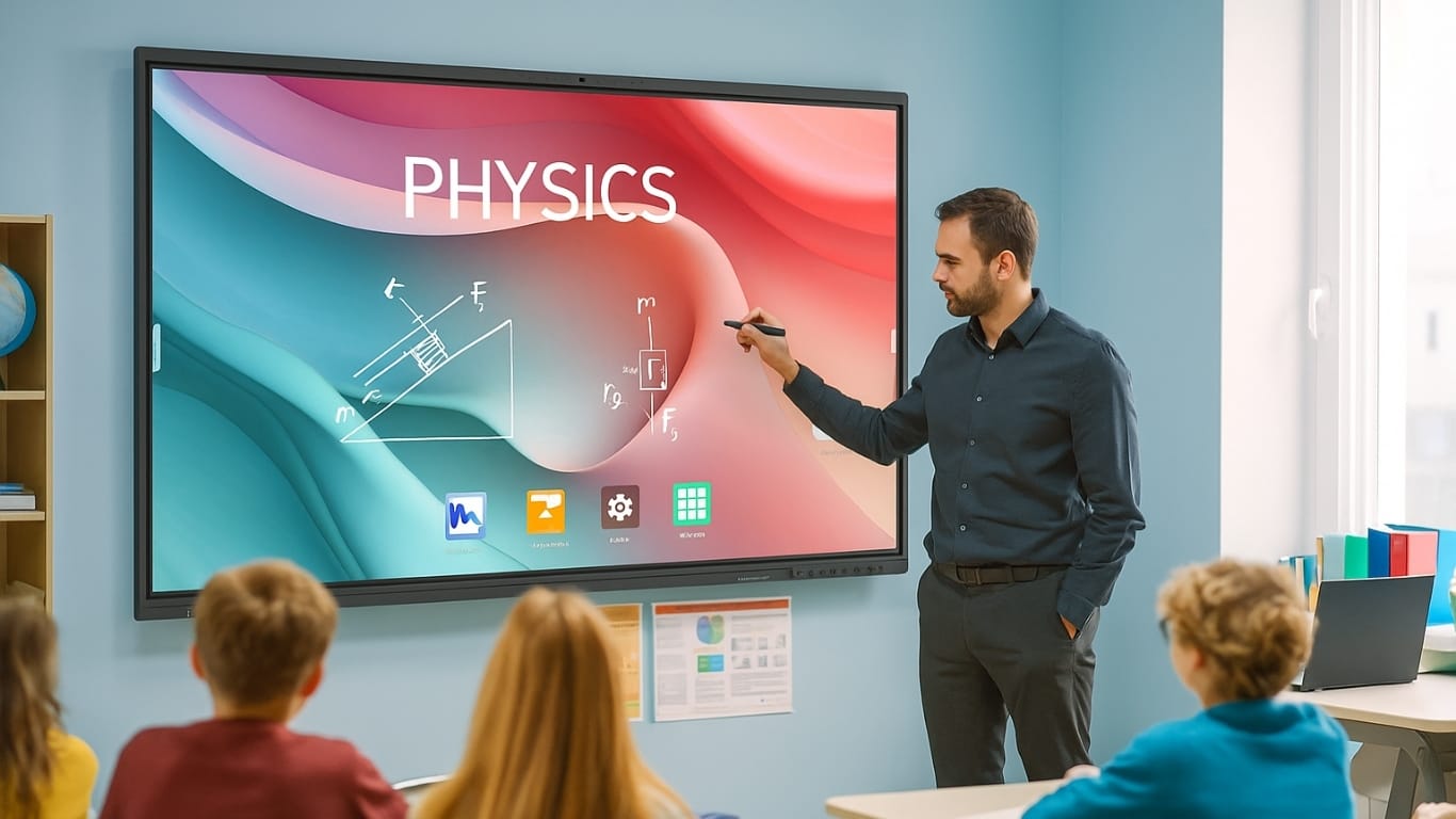AI Interactive Flat Panel touchscreen display for classroom teaching and collaboration.